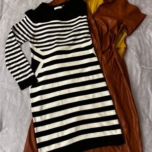 Calvin Klein Sweater Dress & Nine West FauxLeather Dress, Women’s XL